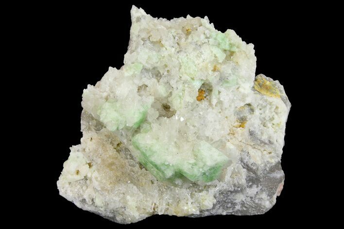Green Augelite Crystals on Quartz - Peru #173381
